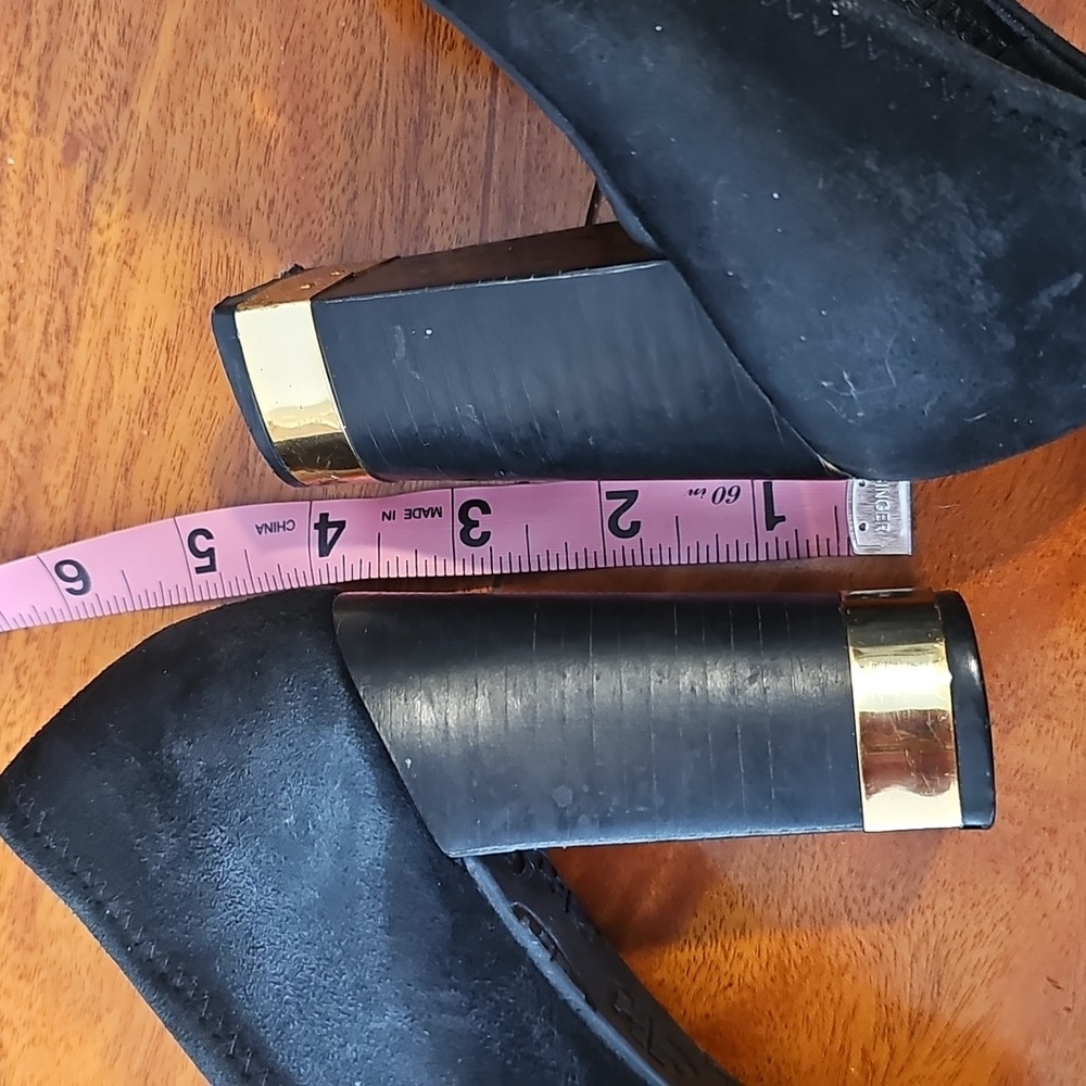 Tory Burch “Maddie” Suede Pumps — Elegant Block Heel Classic Sz 7.5 - Picture 13 of 13